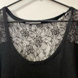 Maurice's Black Lace Short Sleeve Blouse